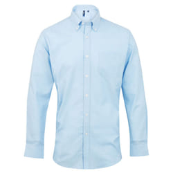 Premier Mens Signature Oxford Long Sleeve Work Shirt - 22in, Blue