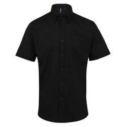 Premier Mens Signature Oxford Short Sleeve Work Shirt - 22in, Black