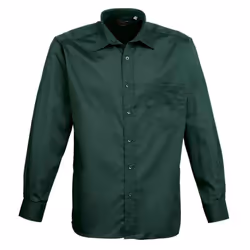 Premier Mens Poplin Long-Sleeved Shirt - 14.5 in, Bottle Green