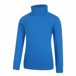 Mountain Warehouse Childrens/Kids Meribel Cotton Roll Neck Top - 7-8 Years, Blue
