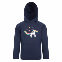 Mountain Warehouse Childrens/Kids Unicorn Glitter Rainbow Hoodie - 9-10 Years, Navy
