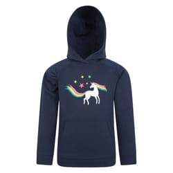 Mountain Warehouse Childrens/Kids Unicorn Glitter Rainbow Hoodie - 9-10 Years, Navy
