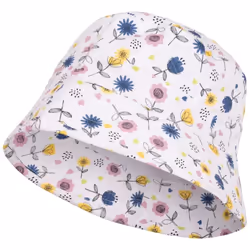 Trespass Childrens/Kids Zebdee Floral Bucket Hat - 2-4 Years, White/Blue/Yellow - Additional view 2