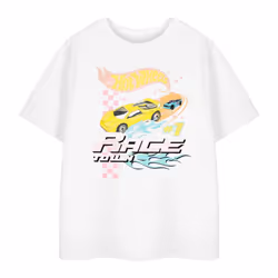 Hot Wheels Boys Race To Win T-Shirt - 5-6 Years, White