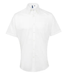 Premier Mens Signature Oxford Short Sleeve Work Shirt - 20in, White