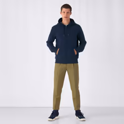 B&C Mens Full Zip Hoodie - XS, Navy