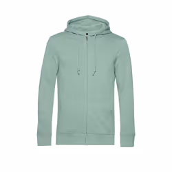 B&C Mens Organic Zipped Hoodie - S, Sage
