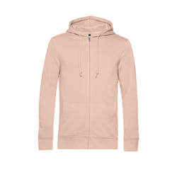B&C Mens Organic Zipped Hoodie - S, Soft Rose