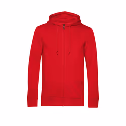 B&C Mens Organic Zipped Hoodie - S, Red