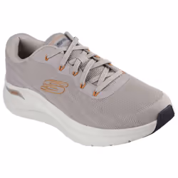 Skechers Mens 2.0 Road Wave Arch Fit Wide Trainers - 8 UK Wide, Taupe/Orange