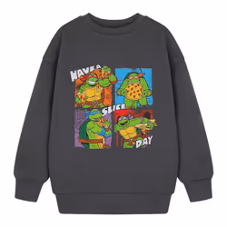 Teenage Mutant Ninja Turtles Boys Have A Slice Day Sweatshirt - 3-4 Years, Charcoal