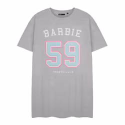 Barbie Womens/Ladies 59 Sports Club Short-Sleeved Nightdress - XXL, Grey Marl