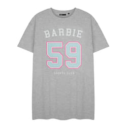 Barbie Womens/Ladies 59 Sports Club Short-Sleeved Nightdress - XXL, Grey Marl