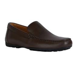 Geox Mens U Kosmopolis Leather Grip Moccasins - 10.5 UK, Dark Brown