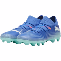 Puma Childrens/Kids Future 7 Play Football Boots - 1 UK, Blue/White