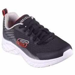 Skechers Boys Microspec II Vovrix Trainers - 12 UK Child, Black/Silver/Red