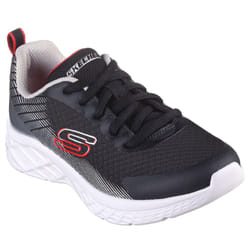 Skechers Boys Microspec II Vovrix Trainers - 12 UK Child, Black/Silver/Red