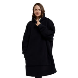 Mountain Warehouse Womens/Ladies Snug Borg Lined Hoodie Blanket - One Size, Black
