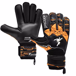 Precision Unisex Adult Fusion X Roll Finger Protect Goalkeeper Gloves - 10, Black/Fluorescent Orange/White