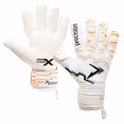Precision Childrens/Kids Fusion X Pro Negative Contact Duo Grip Goalkeeper Gloves - 6, White/Fluorescent Orange/Black