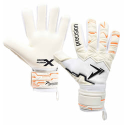 Precision Childrens/Kids Fusion X Pro Negative Contact Duo Grip Goalkeeper Gloves - 6, White/Fluorescent Orange/Black