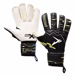 Precision Childrens/Kids Fusion X Pro Giga Roll Finger Gloves - 6, Black/Fluorescent Yellow