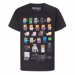 Minecraft Childrens/Kids Sprites Short-Sleeved T-Shirt - 12-13 Years, Black