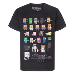 Minecraft Childrens/Kids Sprites Short-Sleeved T-Shirt - 12-13 Years, Black