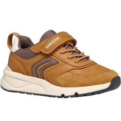 Geox Boys Rooner Trainers - 13 UK Child, Dark Yellow/Coffee