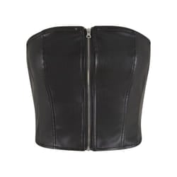 Urban Classics Womens/Ladies Synthetic Leather Bandeau Top - M, Black
