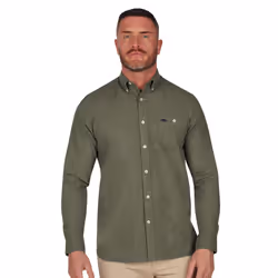 Raging Bull Mens Brushed Twill Long-Sleeved Shirt - M, Khaki Green