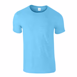 Gildan Mens Softstyle Heather T-Shirt - XXL, Sky Blue