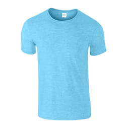Gildan Mens Softstyle Heather T-Shirt - XXL, Sky Blue