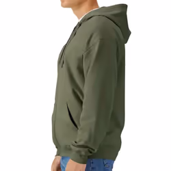 Gildan Mens Softstyle Midweight Full Zip Hoodie - S, Military Green