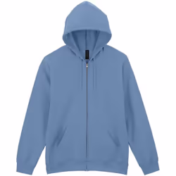 Gildan Mens Softstyle Midweight Full Zip Hoodie - S, Stone Blue