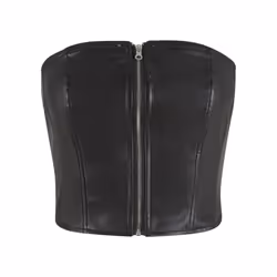 Urban Classics Womens/Ladies Synthetic Leather Bandeau Top - S, Black