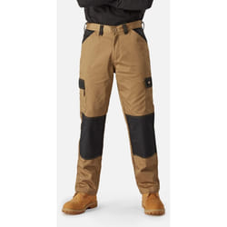 Dickies Mens Plain Work Trousers - 32S, Khaki/Black
