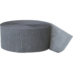 Unique Party Crepe Paper Streamers - One Size, Grey
