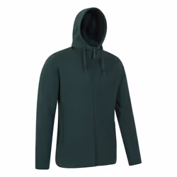 Mountain Warehouse Mens Camber Fleece Full Zip Hoodie - XXS, Dark Green