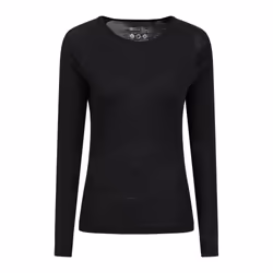 Mountain Warehouse Womens/Ladies Merino Wool Round Neck Base Layer Top (Pack of 2) - 26 UK, Black