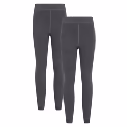 Mountain Warehouse Womens/Ladies Fleece Lined Thermal Leggings (Pack of 2) - M, Charcoal