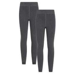 Mountain Warehouse Womens/Ladies Fleece Lined Thermal Leggings (Pack of 2) - M, Charcoal
