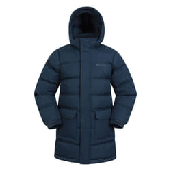 Mountain Warehouse Childrens/Kids Water Resistant Longline Padded Jacket - 13 Years, Dark Blue