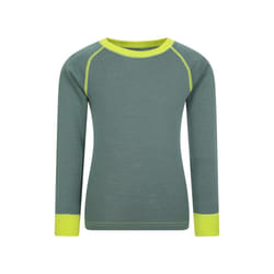 Mountain Warehouse Childrens/Kids Merino II Round Neck Base Layer Top - 9-10 Years, Khaki Green