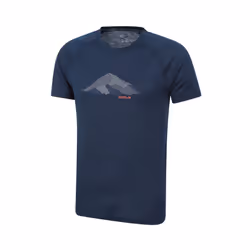 Mountain Warehouse Mens Quest Printed Merino Blend Thermal Top - XXS, Dark Blue