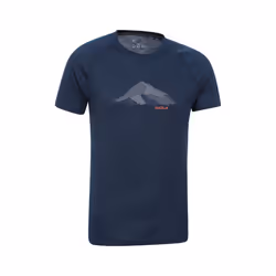 Mountain Warehouse Mens Quest Printed Merino Blend Thermal Top - 4XL, Dark Blue