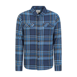 Mountain Warehouse Mens Trace Flannel Long-Sleeved Shirt - XXS, Dark Blue
