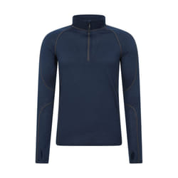 Mountain Warehouse Mens Asgard III Merino Wool Thermal Top - XXS, Dark Blue