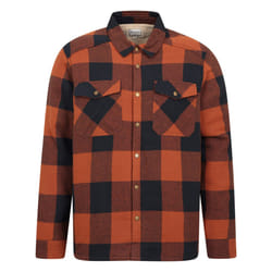 Mountain Warehouse Mens Pinn Flannel Borg Lined Shirt - XS, Burnt Orange