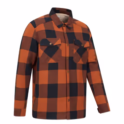 Mountain Warehouse Mens Pinn Flannel Borg Lined Shirt - XS, Burnt Orange